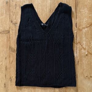 Black Knit Sleeveless Top